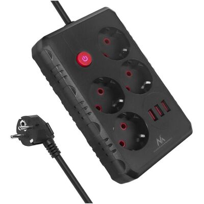 Maclean, Multiprise, Multiprise 4 prises MCE393 + USB + Interrupteur 3m (Noir) (4x, CEE 7/3, USB-A, 3 m) Maclean, Multiprise, Multiprise 4 prises MCE393 + USB + Interrupteur 3m (Noir) (4x, CEE 7/3, USB-A, 3 m)