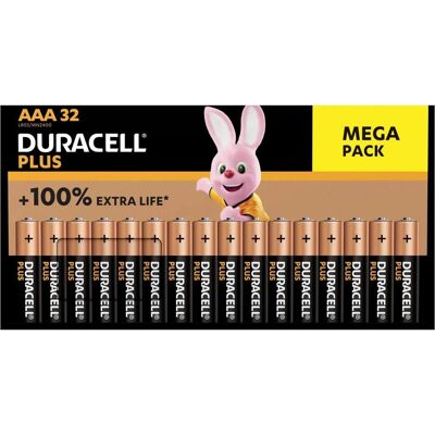 Duracell Plus (32 pcs, AAA), Batteries + piles Duracell Plus (32 pcs, AAA), Batteries + piles