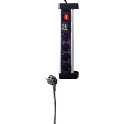 Shiverpeaks, Multiprise, -BASIC-S--Barrette de prises de table 4x avec fonction de charge USB (4x, 1.50 m) Shiverpeaks, Multiprise, -BASIC-S--Barrette de prises de table 4x avec fonction de charge USB (4x, 1.50 m)