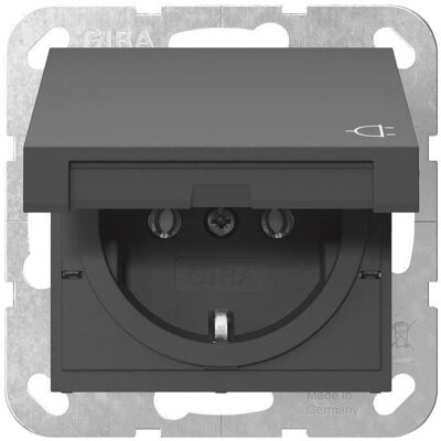 Gira, Prise de courant, Prise de courant KD Noir 4454005 Gira, Prise de courant, Prise de courant KD Noir 4454005