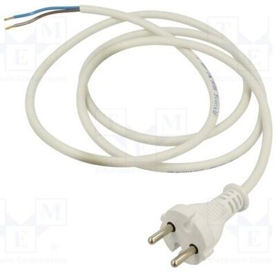 Jonex, Rallonge, Câble H05VV-F 2 × 1 mm², fiche CEE 7/17 (C), câbles en PVC, 1,5 m, blancs (1.50 m, CEE 7/17) Jonex, Rallonge, Câble H05VV-F 2 × 1 mm², fiche CEE 7/17 (C), câbles en PVC, 1,5 m, blancs (1.50 m, CEE 7/17)