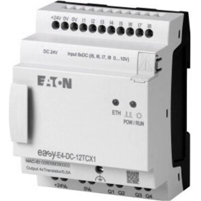 Module de Contrôle Eaton Easy E4 - 8 Entrées Numériques, 4 Analogiques, 24V DC Module de Contrôle Eaton Easy E4 - 8 Entrées Numériques, 4 Analogiques, 24V DC