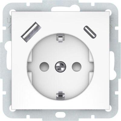 Vila, Prise de courant, SOCKET USB-A+C WHITE RP16-002-22/A+C QR Vila, Prise de courant, SOCKET USB-A+C WHITE RP16-002-22/A+C QR