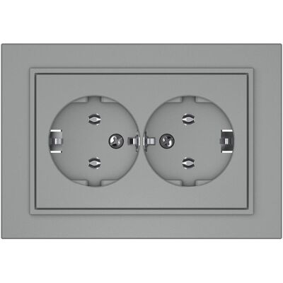 Vila, Prise de courant, SOCKET 2PLACE GREY RP16-021 QR1000 Vila, Prise de courant, SOCKET 2PLACE GREY RP16-021 QR1000