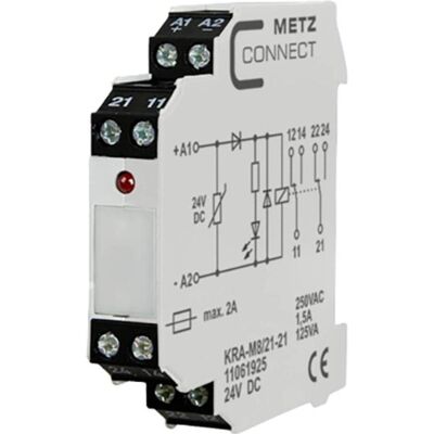 Relais Metz Connect 24V/DC - 2 Contacts inverseurs - Compact Relais Metz Connect 24V/DC - 2 Contacts inverseurs - Compact
