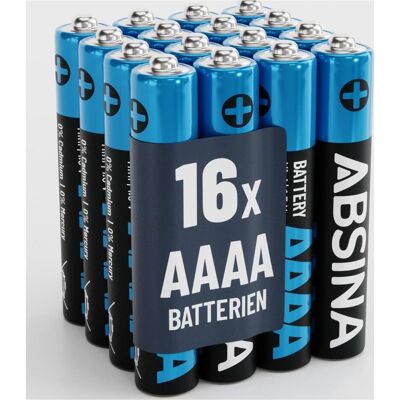 Absina Mini (AAAA) pile Mini (AAAA) alcaline manganèse 1.5 V 500 16 pcs. (16 pcs, AAAA, 500 mAh), Batteries + piles Absina Mini (AAAA) pile Mini (AAAA) alcaline manganèse 1.5 V 500 16 pcs. (16 pcs, AAAA, 500 mAh), Batteries + piles