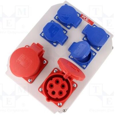 PCE, Prise de courant, ÉLÉVATEUR DE PORCES stationnaire 2x16/5 4GS IP54 ECOline 90EKO005 PCE, Prise de courant, ÉLÉVATEUR DE PORCES stationnaire 2x16/5 4GS IP54 ECOline 90EKO005