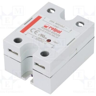 Relpol Relais : à semi-conducteurs Ucntrl : 4÷32 V CC, 25 A, 48÷660 V CA, RSR52, monophasé, Relai Relpol Relais : à semi-conducteurs Ucntrl : 4÷32 V CC, 25 A, 48÷660 V CA, RSR52, monophasé, Relai