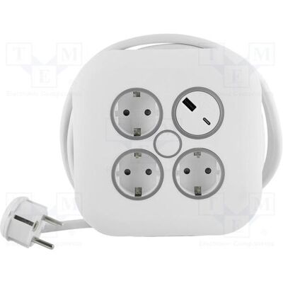 Plastrol, Rallonge, Rallonge H05VV-F 3G 1,5 mm² 10 m PVC blanc Nombre de prises : 5 (10 m) Plastrol, Rallonge, Rallonge H05VV-F 3G 1,5 mm² 10 m PVC blanc Nombre de prises : 5 (10 m)