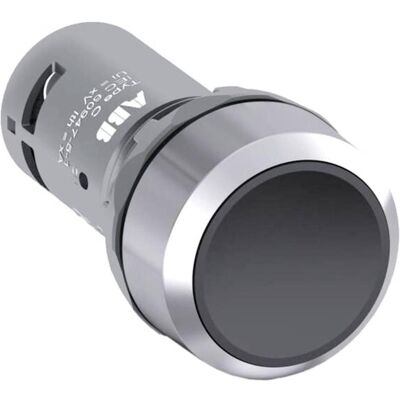 ABB Bouton-poussoir, Bouton + interrupteur, Argent, Noir ABB Bouton-poussoir, Bouton + interrupteur, Argent, Noir
