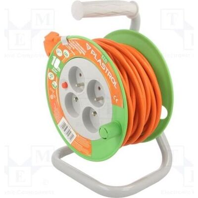 Plastrol, Enrouleur à câble, Rallonge pour enrouleur STANDARD LINE 10 m H05VV-F 3x1 4xGS (10 m, 1 mm²² mm) Plastrol, Enrouleur à câble, Rallonge pour enrouleur STANDARD LINE 10 m H05VV-F 3x1 4xGS (10 m, 1 mm²² mm)