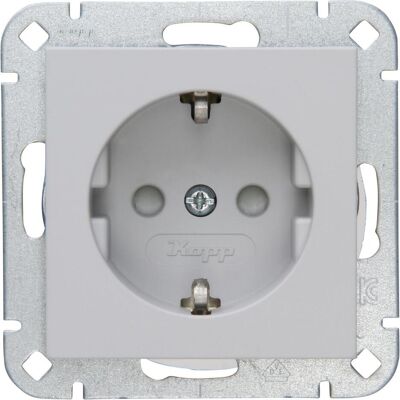 Kopp, Prise de courant, Prise SCHUKO avec connectique. 940034000 HK07 gris mat Kopp, Prise de courant, Prise SCHUKO avec connectique. 940034000 HK07 gris mat