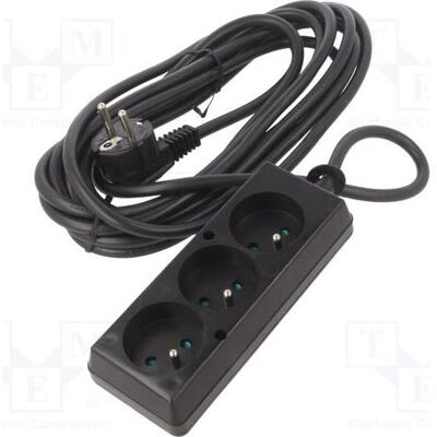 Jonex, Rallonge, Rallonge H03VV-F 3G 1,5 mm² 5 m PVC noir Nombre de prises : 3 (5 m, CEE 7/7) Jonex, Rallonge, Rallonge H03VV-F 3G 1,5 mm² 5 m PVC noir Nombre de prises : 3 (5 m, CEE 7/7)