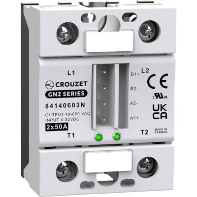 Relais à Semi-conducteurs Crouzet 84140603N - 50A, 660V/AC Relais à Semi-conducteurs Crouzet 84140603N - 50A, 660V/AC