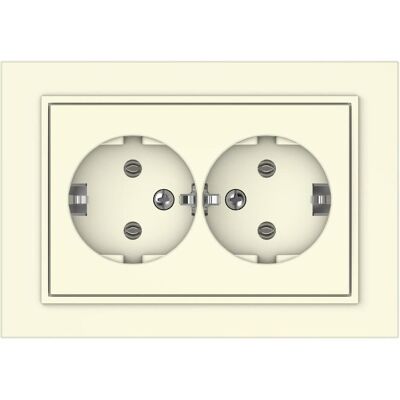 Vila, Prise de courant, SOCKET TWO PLACESRP16-021 QR1000 SABLE Vila, Prise de courant, SOCKET TWO PLACESRP16-021 QR1000 SABLE