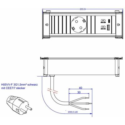 Bachmann, Multiprise, 927.712 (1x, CEE 7/3, 2 m) Bachmann, Multiprise, 927.712 (1x, CEE 7/3, 2 m)