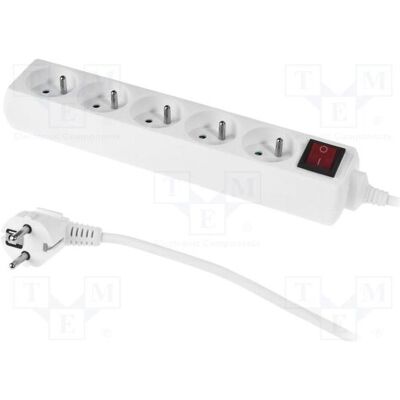 Plastrol, Multiprise, Prises multiples PS-570 5 prises 1,5 m blanc (PS-570 (5x, CEE 7/4, 1.50 m) Plastrol, Multiprise, Prises multiples PS-570 5 prises 1,5 m blanc (PS-570 (5x, CEE 7/4, 1.50 m)