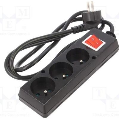 Jonex, Rallonge, Rallonge H03VV-F 3G 1,5 mm² 1,5 m PVC noir Nombre de prises : 3 (1.50 m, CEE 7/4) Jonex, Rallonge, Rallonge H03VV-F 3G 1,5 mm² 1,5 m PVC noir Nombre de prises : 3 (1.50 m, CEE 7/4)