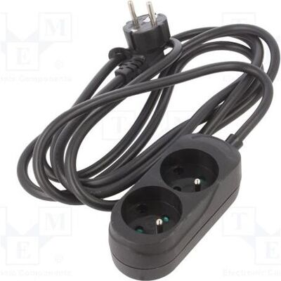 Jonex, Rallonge, Rallonge H03VV-F 3G 1,5 mm² 3 m PVC noir Nombre de prises : 2 (3 m, CEE 7/7) Jonex, Rallonge, Rallonge H03VV-F 3G 1,5 mm² 3 m PVC noir Nombre de prises : 2 (3 m, CEE 7/7)