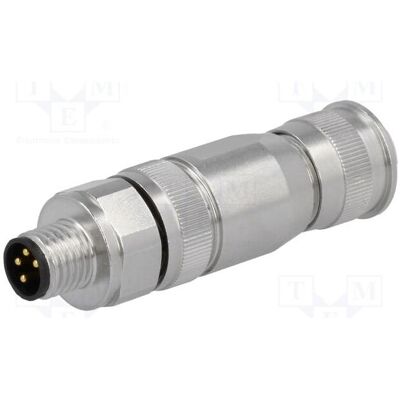Harting Connecteur : M8 mâle, broches : 4, 4 A, 30 V, IP67, fiche droite blindée, Câble + prise électronique Harting Connecteur : M8 mâle, broches : 4, 4 A, 30 V, IP67, fiche droite blindée, Câble + prise électronique