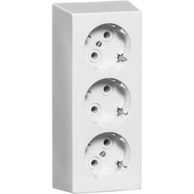 Prise triple PEHA Blanche Brillante - Prise électrique Prise triple PEHA Blanche Brillante - Prise électrique