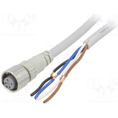 Omron Câble : pour capteurs/automatisation M12, broches : 4, connecteur femelle M12 droit, Câble + prise électronique Omron Câble : pour capteurs/automatisation M12, broches : 4, connecteur femelle M12 droit, Câble + prise électronique