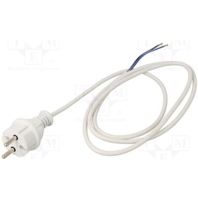 Jonex, Rallonge, Câble H03VV-F 2 × 1 mm², fiche CEE 7/17 (C), câbles en PVC, 1,5 m, blancs (1.50 m, CEE 7/17) Jonex, Rallonge, Câble H03VV-F 2 × 1 mm², fiche CEE 7/17 (C), câbles en PVC, 1,5 m, blancs (1.50 m, CEE 7/17)
