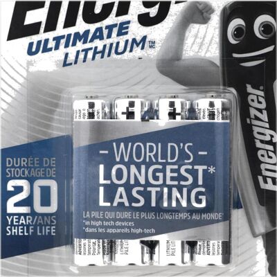 Energizer Ultimate Lithium (4 pcs, AAA, 1250 mAh), Batteries + piles Energizer Ultimate Lithium (4 pcs, AAA, 1250 mAh), Batteries + piles