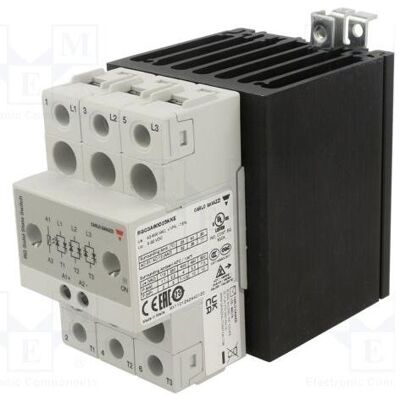 Carlo Gavazzi Relais : à semi-conducteurs, 25 A Uswitch : 42÷660 V CA, triphasé, IP20, RGC3, Relai Carlo Gavazzi Relais : à semi-conducteurs, 25 A Uswitch : 42÷660 V CA, triphasé, IP20, RGC3, Relai