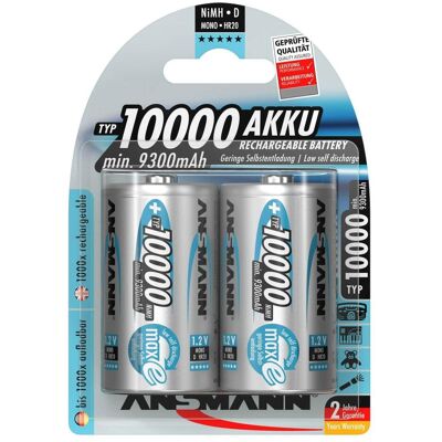 Ansmann Mono D (2 pcs, D, 9300 mAh), Batteries + piles Ansmann Mono D (2 pcs, D, 9300 mAh), Batteries + piles