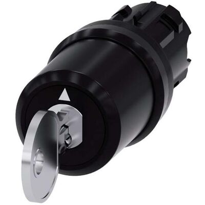 Siemens Interrupteur à clé 3SU1000-5BP01-0AA0 1 pc., Bouton + interrupteur, Noir, Argent Siemens Interrupteur à clé 3SU1000-5BP01-0AA0 1 pc., Bouton + interrupteur, Noir, Argent