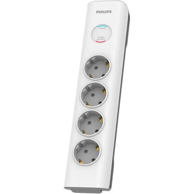 Philips Multiprise, Surge protector SPN7040WA/58, 4 sorties, cordon d'alimentation, 600 joules of surge protection (4x, CEE 7/3, 2 m) Philips Multiprise, Surge protector SPN7040WA/58, 4 sorties, cordon d'alimentation, 600 joules of surge protection (4x, CEE 7/3, 2 m)