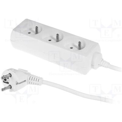 Plastrol, Rallonge, Rallonge H05VV5-F 3G1 mm² 1,5 m PVC blanc Nombre de prises : 3 (1.50 m, CEE 7/7) Plastrol, Rallonge, Rallonge H05VV5-F 3G1 mm² 1,5 m PVC blanc Nombre de prises : 3 (1.50 m, CEE 7/7)