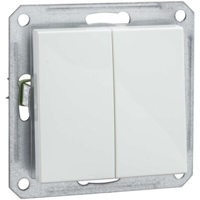 Schneider Electric 361664 - Interrupteur double - Blanc - IP20 - 16A Schneider Electric 361664 - Interrupteur double - Blanc - IP20 - 16A