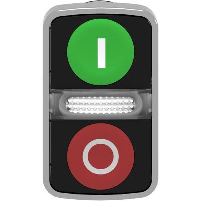 Schneider Electric Ill Dble Pushbutton tête Green I Red O, Bouton + interrupteur, Vert, Rouge Schneider Electric Ill Dble Pushbutton tête Green I Red O, Bouton + interrupteur, Vert, Rouge
