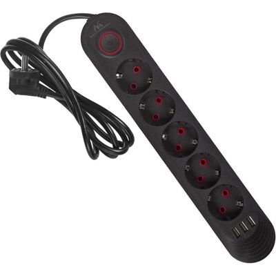 Maclean, Multiprise, Steckdosenleiste (5x, CEE 7/4, Type 23, USB-A, 1.50 m) Maclean, Multiprise, Steckdosenleiste (5x, CEE 7/4, Type 23, USB-A, 1.50 m)