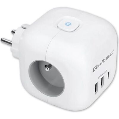 Qoltec, Multiprise, Power Cube 6-in-1 Verlängerungskabel 3xAC USB (3x, CEE 7/3) Qoltec, Multiprise, Power Cube 6-in-1 Verlängerungskabel 3xAC USB (3x, CEE 7/3)