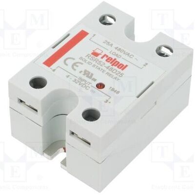 Relpol Relais à semi-conducteurs monophasé 480 V CA, 4-32 V CC, AC1 25/480 V CA, RSR52-48D25, 2615939, Relai Relpol Relais à semi-conducteurs monophasé 480 V CA, 4-32 V CC, AC1 25/480 V CA, RSR52-48D25, 2615939, Relai