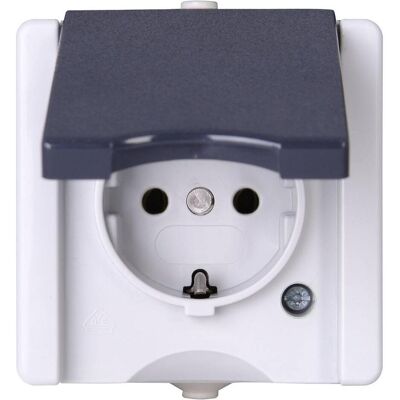 Kopp Modèle 947456005 - Interrupteur pour environnements humides, Complet, Prise Schuko, Gris Kopp Modèle 947456005 - Interrupteur pour environnements humides, Complet, Prise Schuko, Gris
