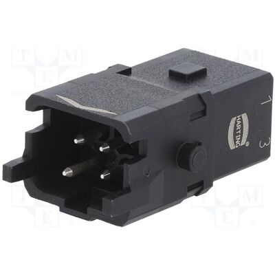 Harting Connecteur : insert de contact HDC mâle Han 1A Broches : 4 (3P+PE), Câble + prise électronique Harting Connecteur : insert de contact HDC mâle Han 1A Broches : 4 (3P+PE), Câble + prise électronique