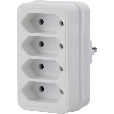Sygonix, Multiprise, SY-4673748 Multiprise blanche (4x, CEE 7/3, CEE 7/4) Sygonix, Multiprise, SY-4673748 Multiprise blanche (4x, CEE 7/3, CEE 7/4)