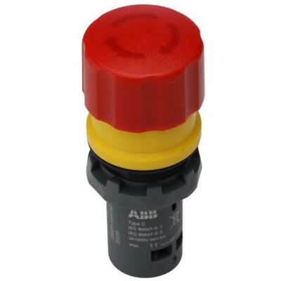 Interrupteur d'urgence compact ABB - 2 NC Montage sur panneau Rouge Interrupteur d'urgence compact ABB - 2 NC Montage sur panneau Rouge