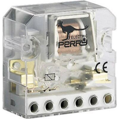 Perry Electric - Relais 24V AC - Séquentiel mécanique - Montage panneau - 45x22x45mm Perry Electric - Relais 24V AC - Séquentiel mécanique - Montage panneau - 45x22x45mm