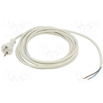 Jonex, Rallonge, Câble H05VV-F 2 × 1 mm², fiche CEE 7/17 (C), câbles en PVC, 5 m, blancs (5 m, CEE 7/17) Jonex, Rallonge, Câble H05VV-F 2 × 1 mm², fiche CEE 7/17 (C), câbles en PVC, 5 m, blancs (5 m, CEE 7/17)