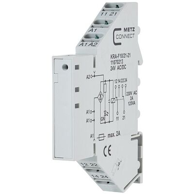Module d'accouplement Metz Connect - 24V/AC/DC, 2 contacts IP20 Module d'accouplement Metz Connect - 24V/AC/DC, 2 contacts IP20