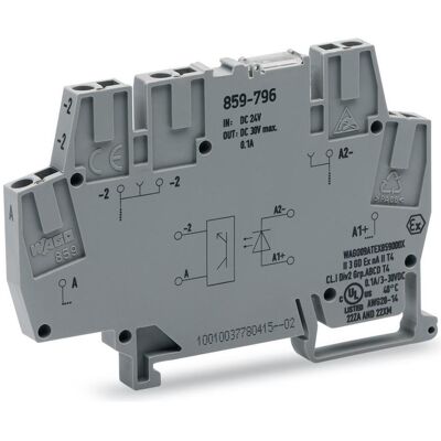 Wago Technologie de contact Optocoupleur 859-796, Accessoires électroniques + boîtier, Gris Wago Technologie de contact Optocoupleur 859-796, Accessoires électroniques + boîtier, Gris