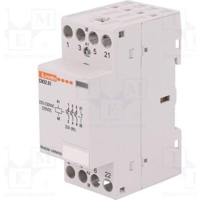 Lovato Contacteur : installation à 4 pôles, 32 A, 220÷230 V CA, 220÷230 V CC, CN32, Relai Lovato Contacteur : installation à 4 pôles, 32 A, 220÷230 V CA, 220÷230 V CC, CN32, Relai