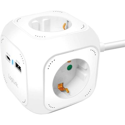 LogiLink Power Cube Multiprise - 4x Prises, USB-C PD 20W, USB-A QC 18W LogiLink Power Cube Multiprise - 4x Prises, USB-C PD 20W, USB-A QC 18W