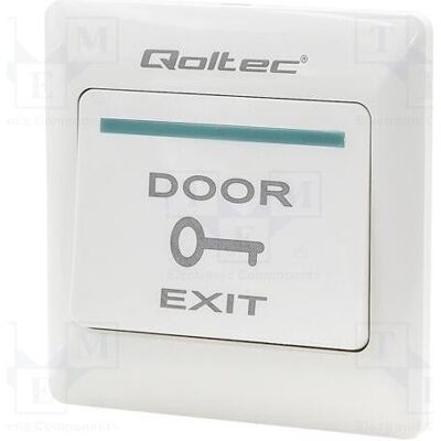 Qoltec Bouton de sortie à fixation murale, IP20, charge CA @R : 3 A/125 V CA, en plastique, Bouton + interrupteur, Blanc Qoltec Bouton de sortie à fixation murale, IP20, charge CA @R : 3 A/125 V CA, en plastique, Bouton + interrupteur, Blanc