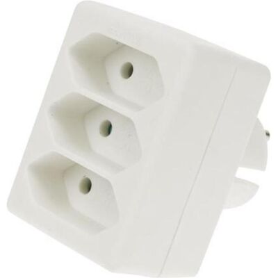 Multiprise blanche Perel avec 3 prises Euro - Power Strip Multiprise blanche Perel avec 3 prises Euro - Power Strip
